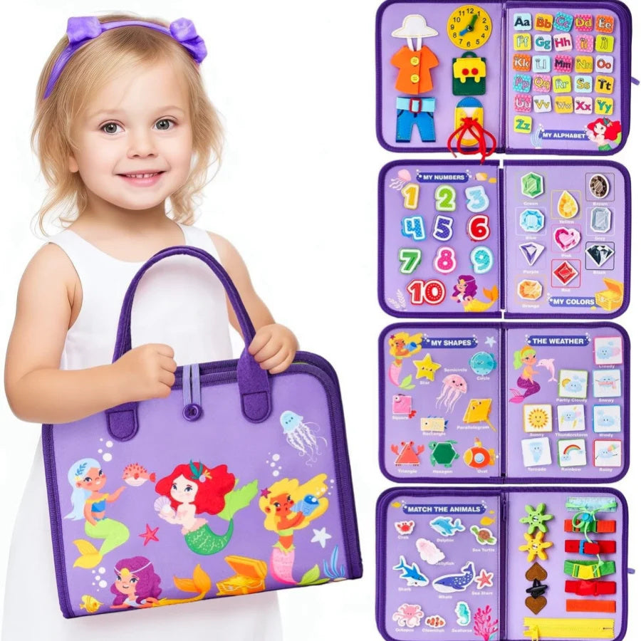 Children's Busy Board for Dressing and Buttoning - Baby Early Education Toy