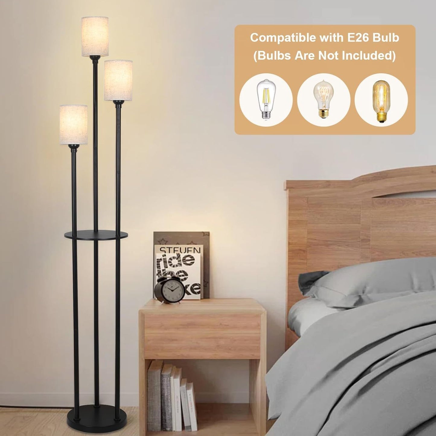 Multi-Functional Floor Lamp With Storage Shelf