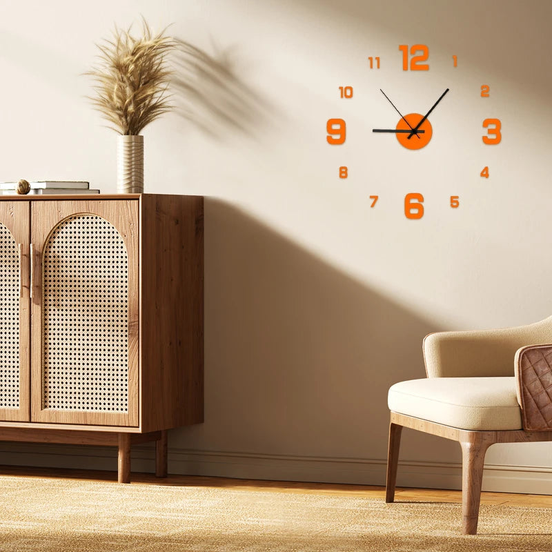 Creative Frameless DIY Wall Clock Wall