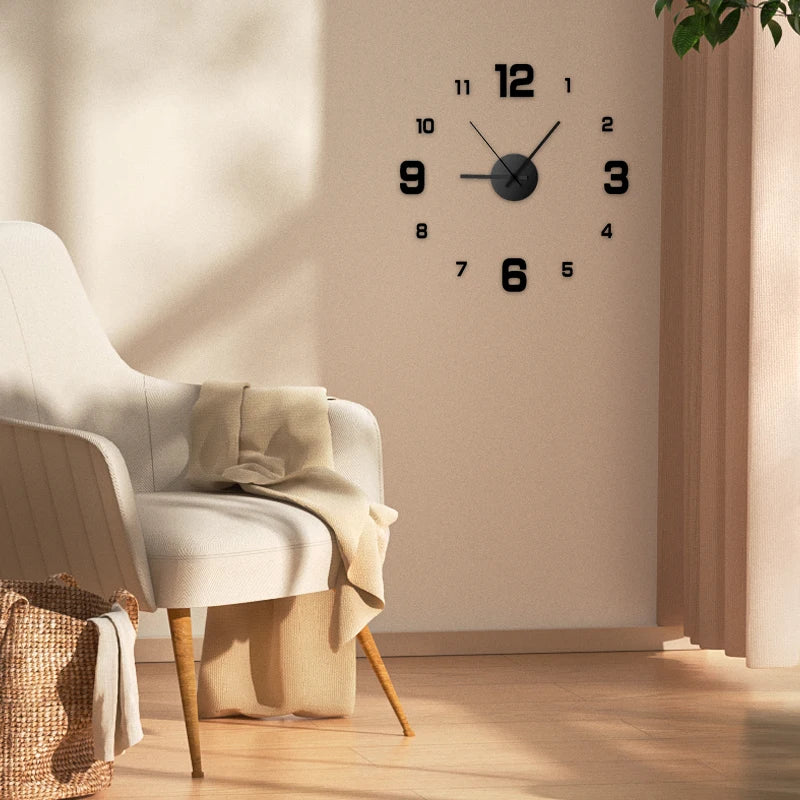 Creative Frameless DIY Wall Clock Wall