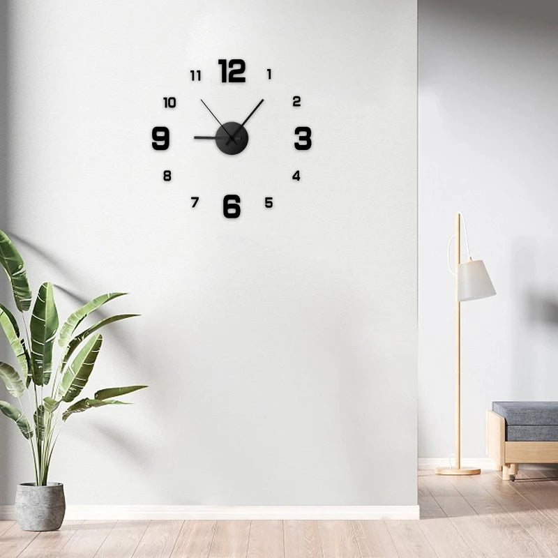 Creative Frameless DIY Wall Clock Wall