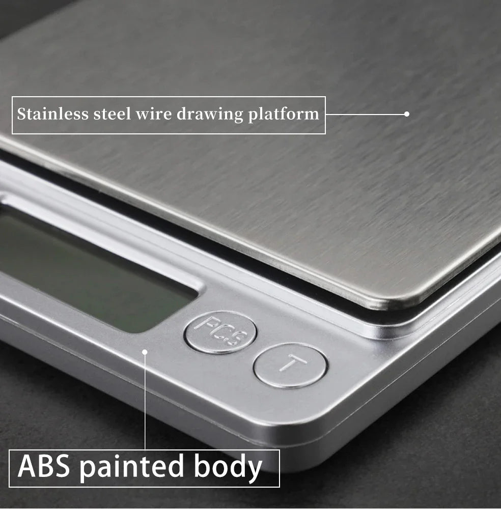 Digital Kitchen Scale, 3kg/0.01g Precision, 500g Calibration Included – Ideal for Cooking and Baking