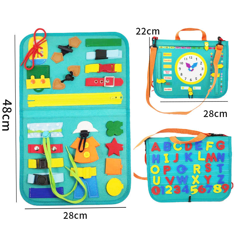 Children's Busy Board for Dressing and Buttoning - Baby Early Education Toy