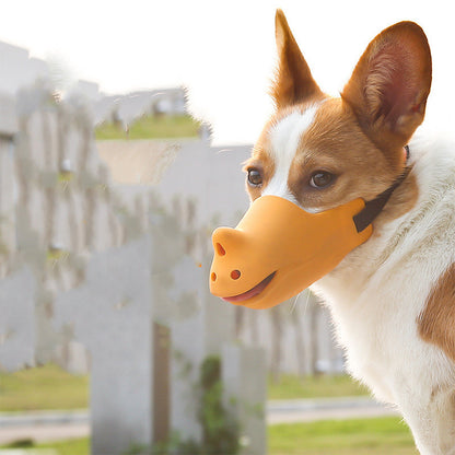 Rhino-Shaped Adjustable Silicone Dog Muzzle