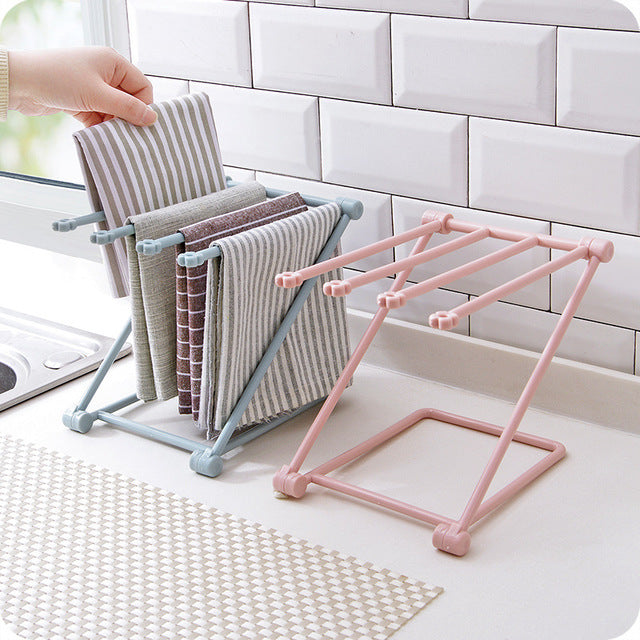 Foldable Kitchen Dishcloth Shelf & Gadget Organizer