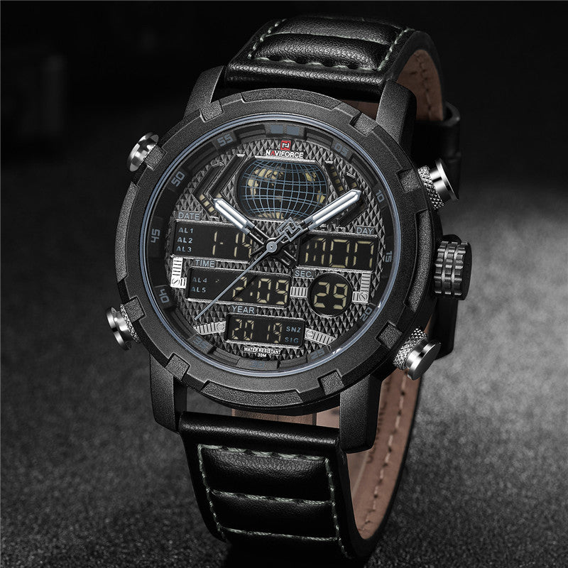 Men's Multi-Function Sports Watch with Dual Display