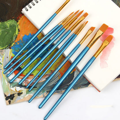 Gouache & Watercolor Brush Set - Round Head & Line Pens