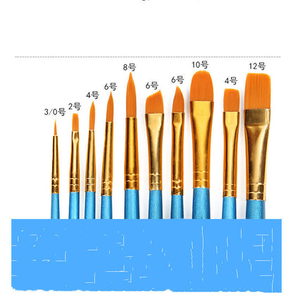 Gouache & Watercolor Brush Set - Round Head & Line Pens