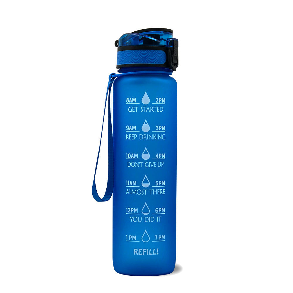 1L Tritan Water Bottle with Time Markers for Hydration Tracking