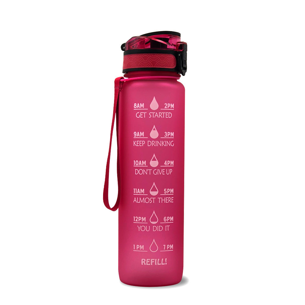 1L Tritan Water Bottle with Time Markers for Hydration Tracking