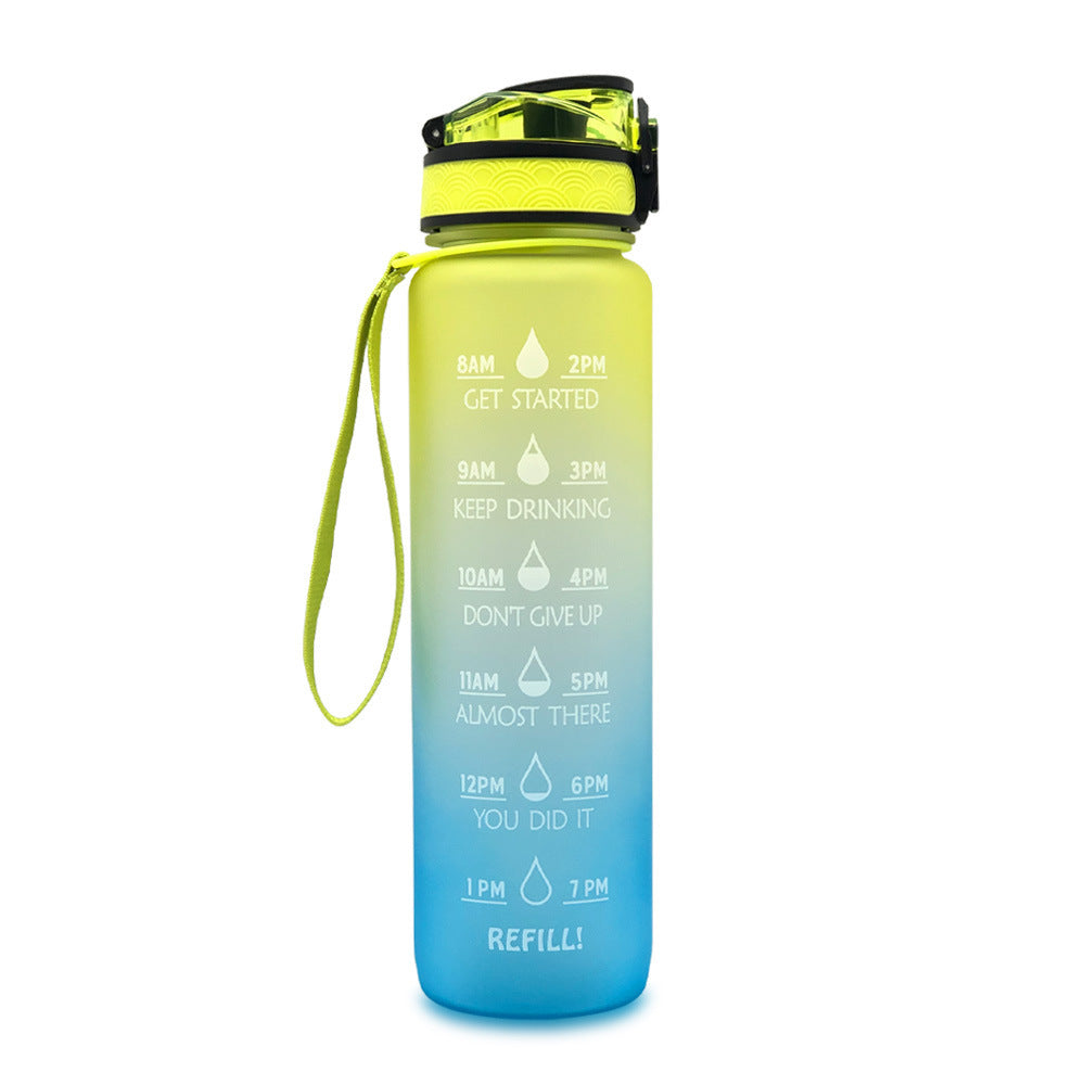 1L Tritan Water Bottle with Time Markers for Hydration Tracking