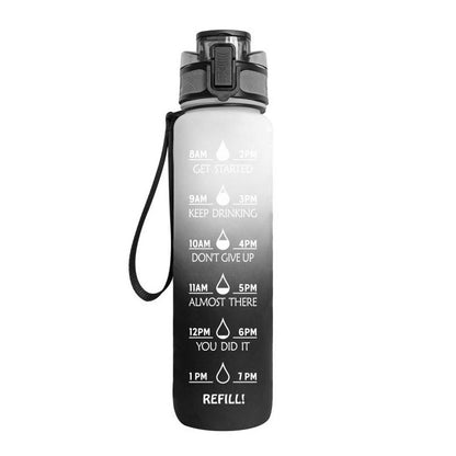 1L Tritan Water Bottle with Time Markers for Hydration Tracking