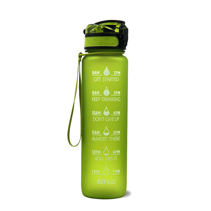 1L Tritan Water Bottle with Time Markers for Hydration Tracking