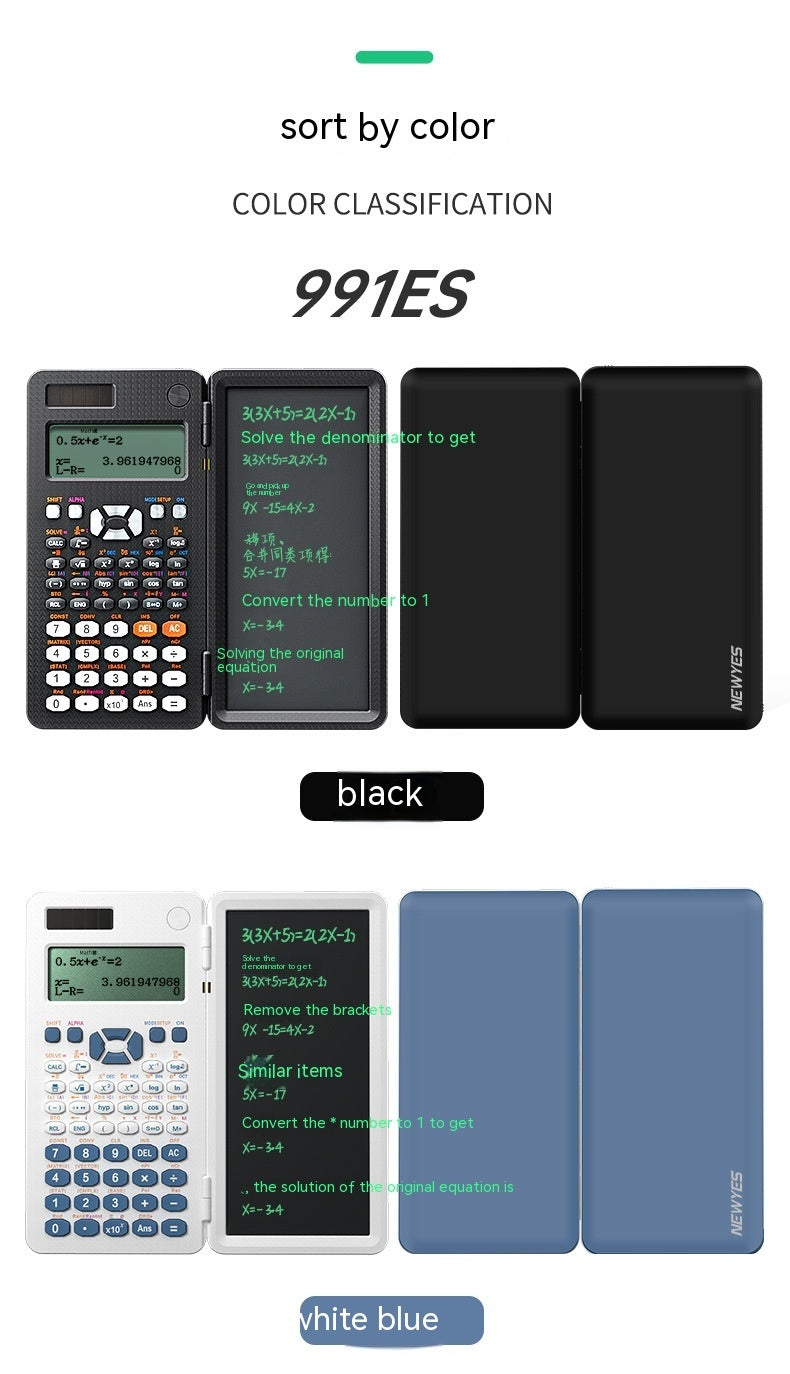 2-in-1 Foldable Scientific Calculator with Handwriting Tablet