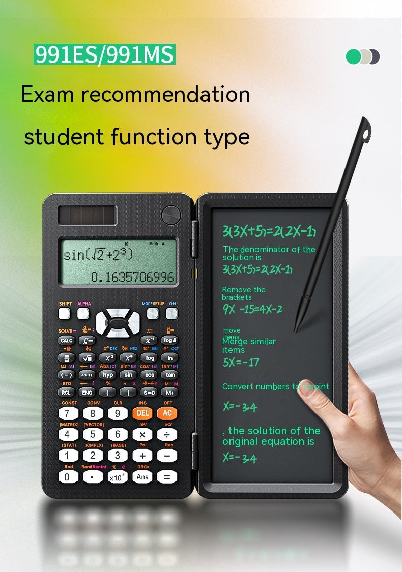 2-in-1 Foldable Scientific Calculator with Handwriting Tablet