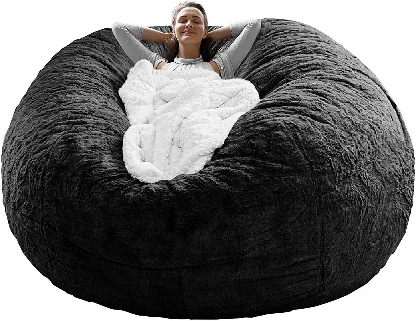 Large Round Fluffy PV Velvet Sofa & Bed Cover