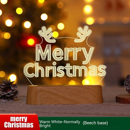 Acrylic 3D Christmas Lamp – LED Night Light for New Year & Valentine’s Day