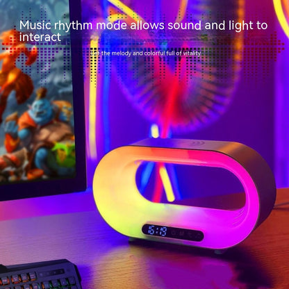 3-in-1 LED Night Light Desk Lamp – APP Control, RGB, Wireless Charger & Alarm Clock