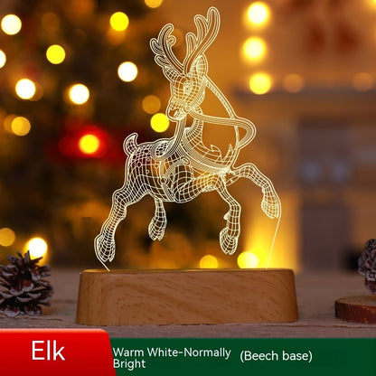 Acrylic 3D Christmas Lamp – LED Night Light for New Year & Valentine’s Day
