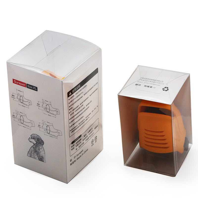 Rhino-Shaped Adjustable Silicone Dog Muzzle