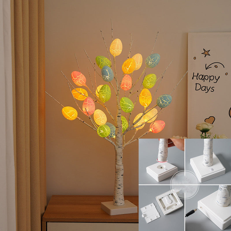 60cm LED Birch Tree with Easter Egg Decorations