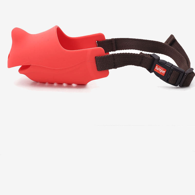 Rhino-Shaped Adjustable Silicone Dog Muzzle