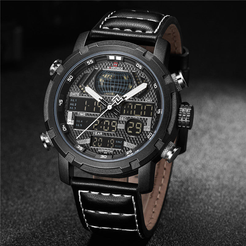 Men's Multi-Function Sports Watch with Dual Display