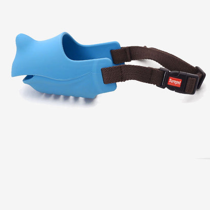 Rhino-Shaped Adjustable Silicone Dog Muzzle