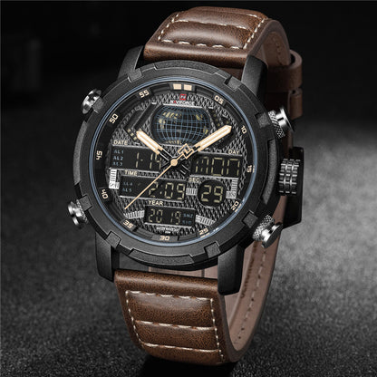 Men's Multi-Function Sports Watch with Dual Display