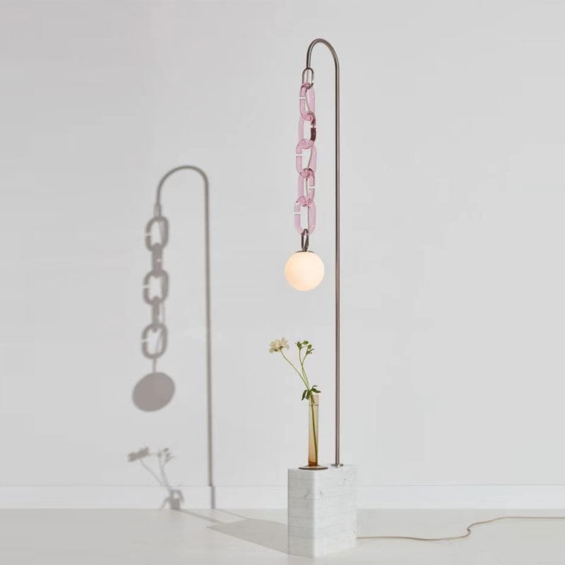 Minimalist Metal Floor Lamp with Chain Pendant