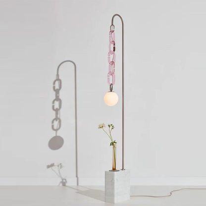 Minimalist Metal Floor Lamp with Chain Pendant