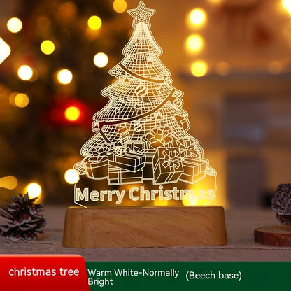Acrylic 3D Christmas Lamp – LED Night Light for New Year & Valentine’s Day