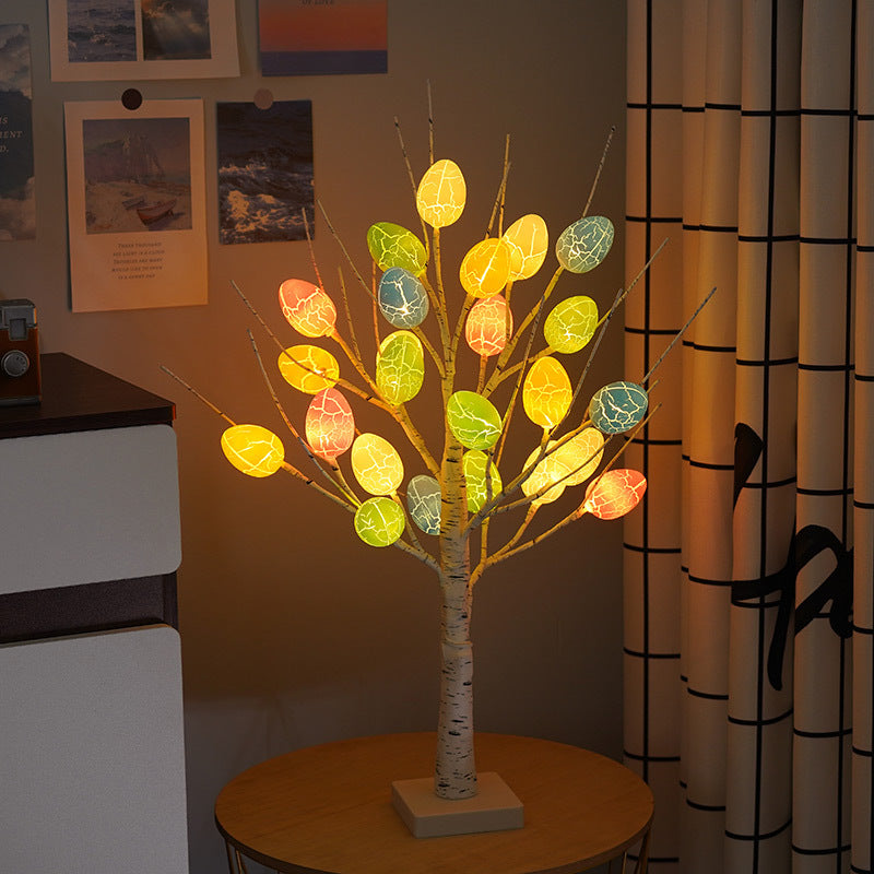 60cm LED Birch Tree with Easter Egg Decorations