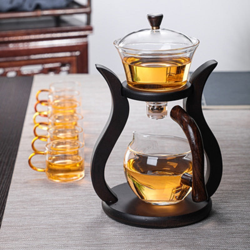 ortable Glass Kung Fu Tea Set – Magnetic Brewing Cup