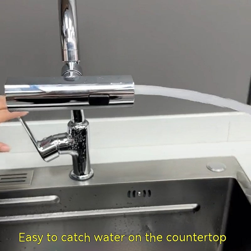 Waterfall Kitchen Faucet with Splash-Proof Design