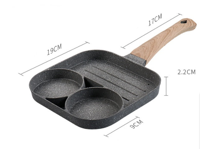 Non-Stick 4-Hole Multi-Functional Frying Pan – Perfect for Eggs, Pancakes & More