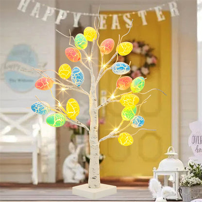 60cm LED Birch Tree with Easter Egg Decorations