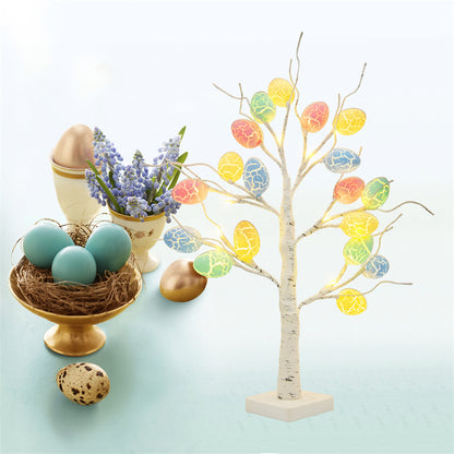 60cm LED Birch Tree with Easter Egg Decorations