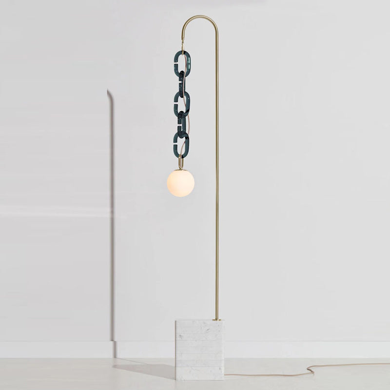 Minimalist Metal Floor Lamp with Chain Pendant