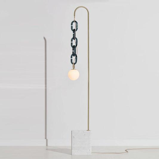 Minimalist Metal Floor Lamp with Chain Pendant