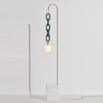 Minimalist Metal Floor Lamp with Chain Pendant