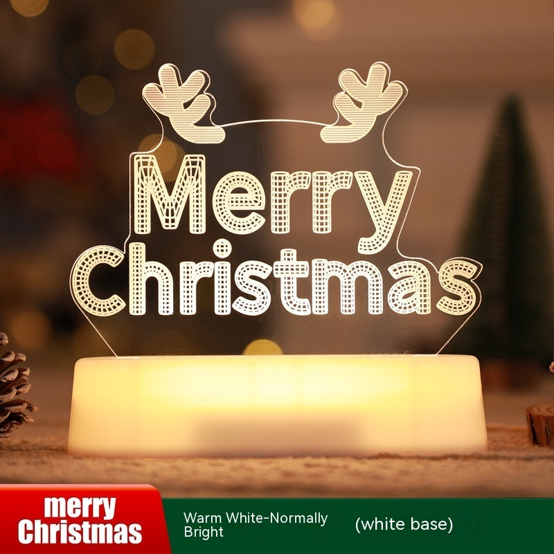 Acrylic 3D Christmas Lamp – LED Night Light for New Year & Valentine’s Day