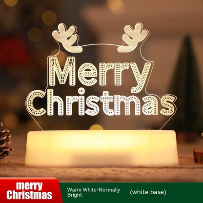 Acrylic 3D Christmas Lamp – LED Night Light for New Year & Valentine’s Day