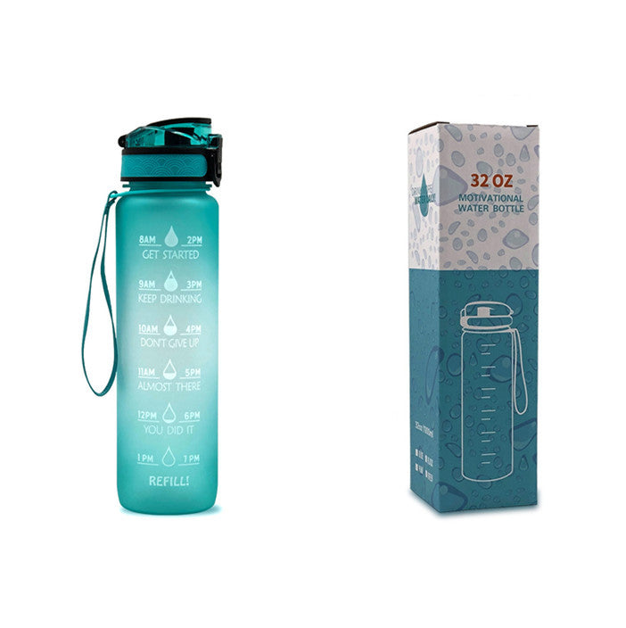 1L Tritan Water Bottle with Time Markers for Hydration Tracking