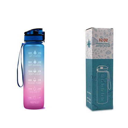 1L Tritan Water Bottle with Time Markers for Hydration Tracking