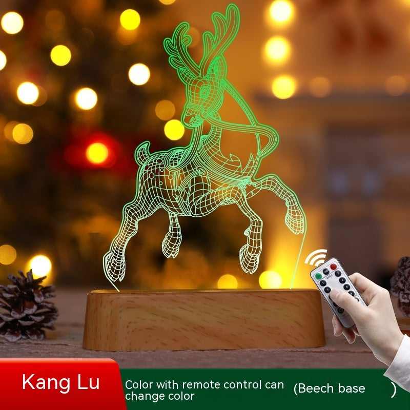 Acrylic 3D Christmas Lamp – LED Night Light for New Year & Valentine’s Day