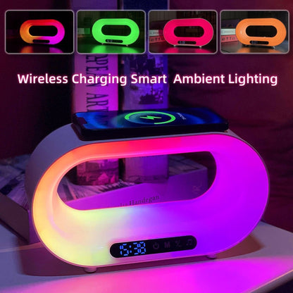 3-in-1 LED Night Light Desk Lamp – APP Control, RGB, Wireless Charger & Alarm Clock