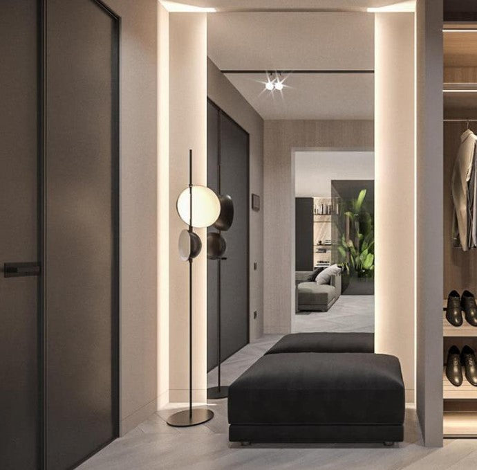 Elegant Gold Double-Head Floor Lamp