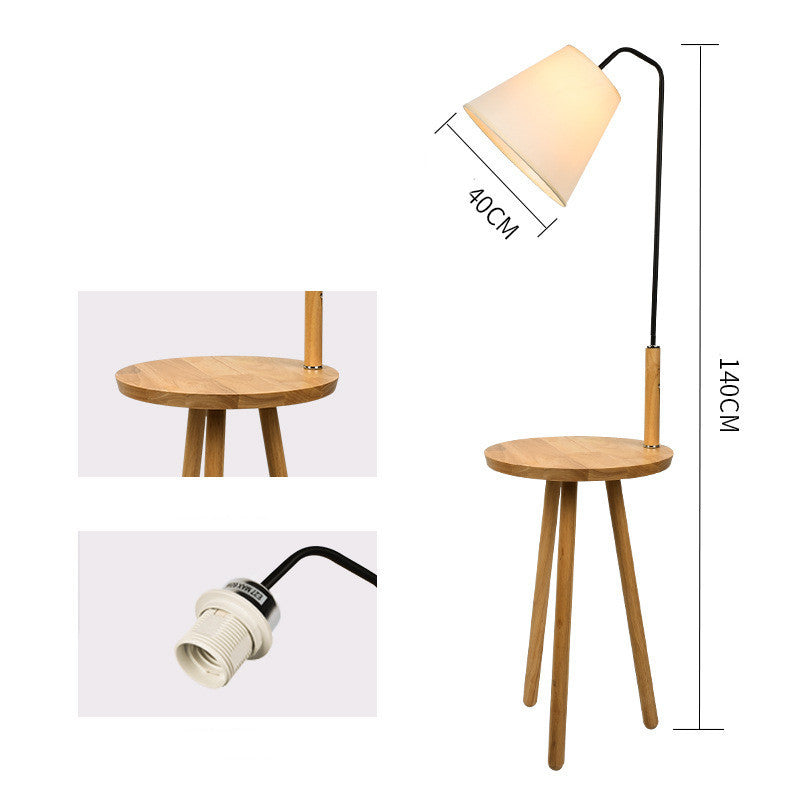 Modern Minimalist Vertical Wooden Coffee Table Floor Lamp