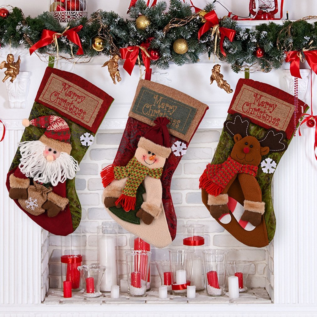 Christmas Stocking Socks (Snowman Santa Elk )